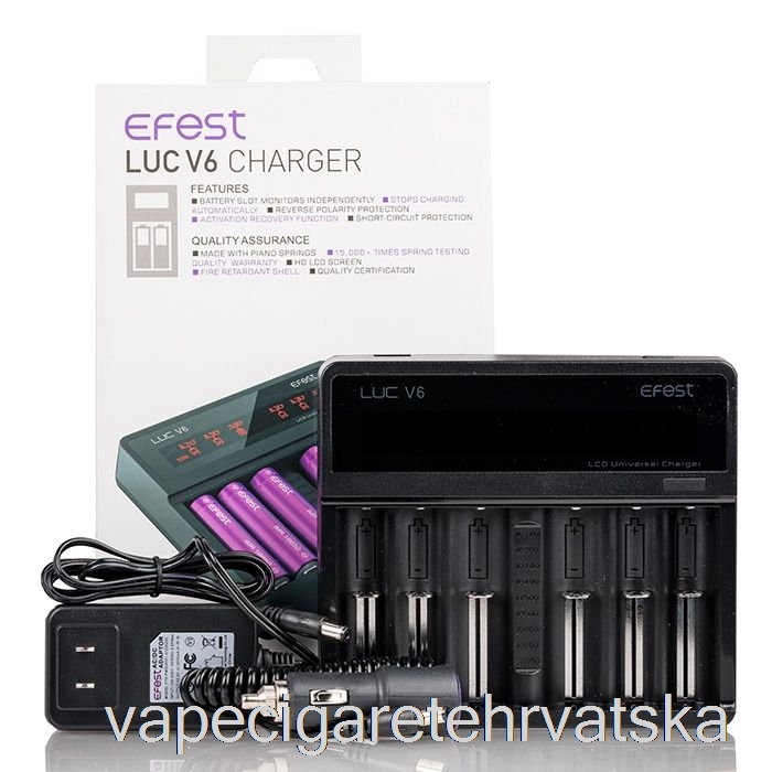 Vape Cigarete Efest Luc V6 6-bay Lcd Univerzalni Punjač