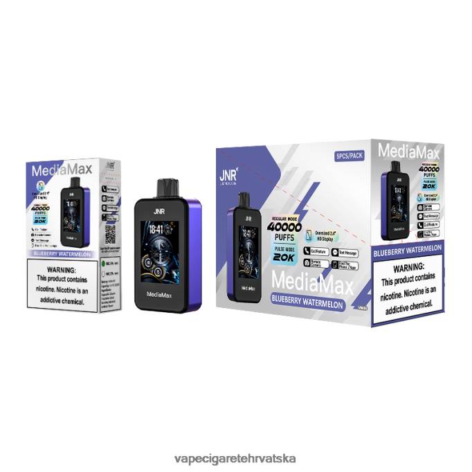 JNR MediaMax 40k puff PTFZ12 borovnica lubenica - Vape Store